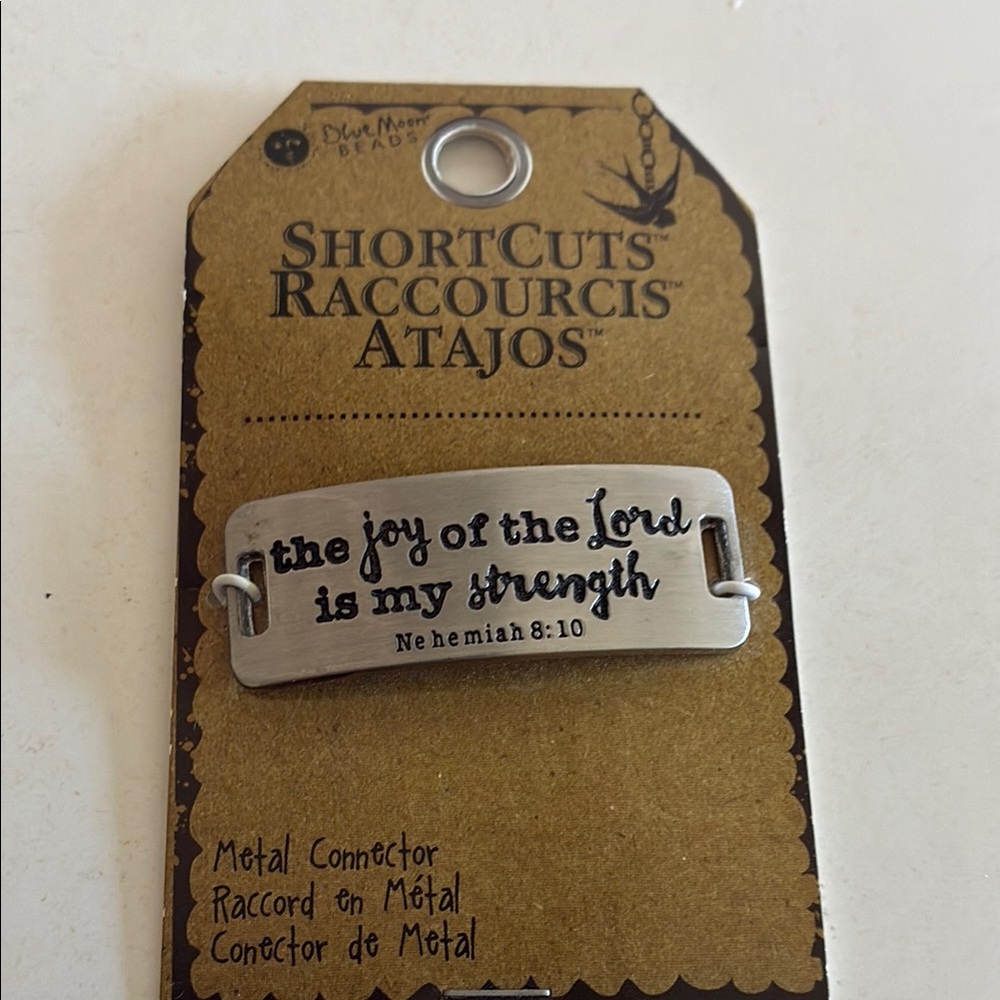 Silver Metal Connector with Inspirational Quote
